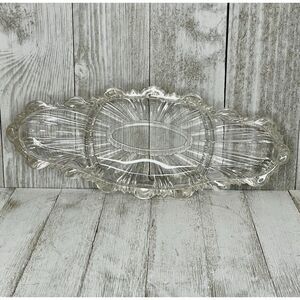 Vintage Pressed Glass Divided Serving Dish